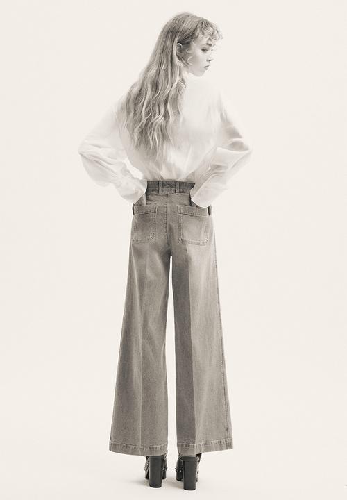 H&M - Wide high jeans - light denim blue