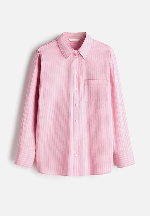 H&M - Oversized shirt - pink/striped
