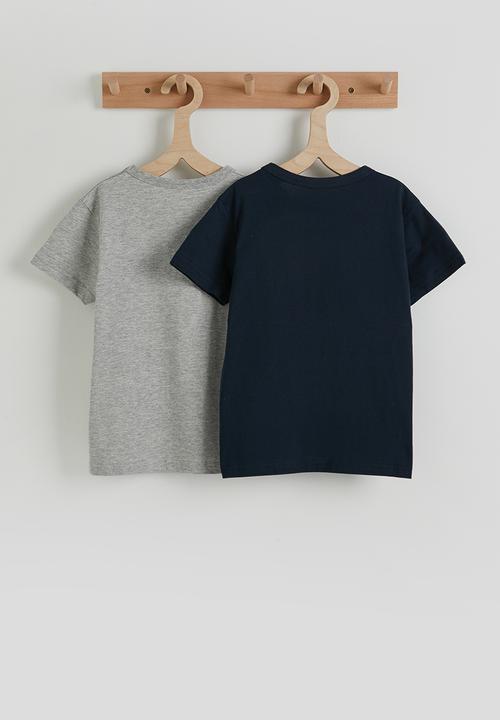 Pop Candy - 2 pack tee - grey/navy