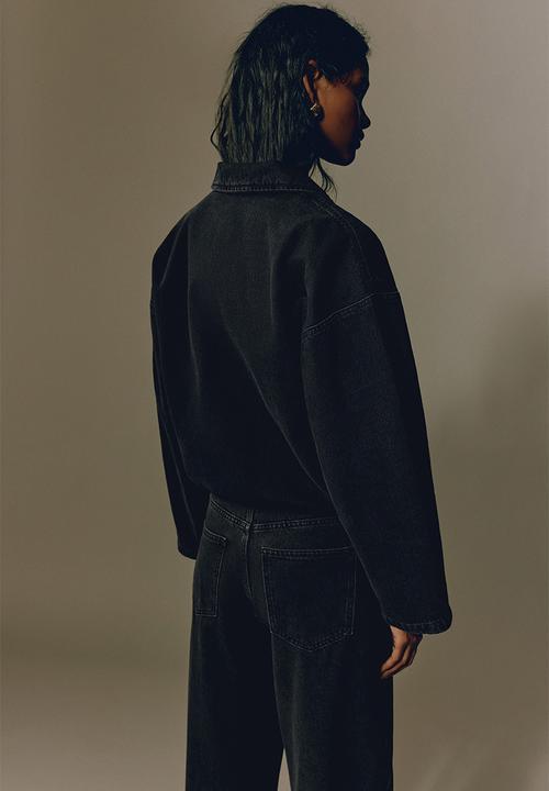 H&M - Collared denim jacket - washed black