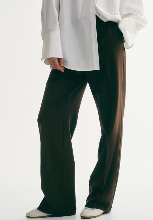 H&M - Tailored twill trousers - dark khaki green