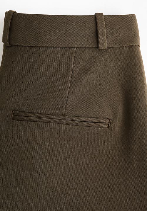 H&M - Tailored twill trousers - dark khaki green