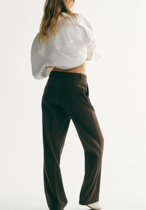 H&M - Tailored twill trousers - dark khaki green