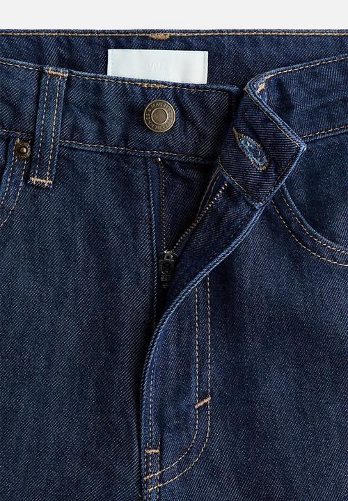 H&M - Wide high waist jeans - dark denim blue