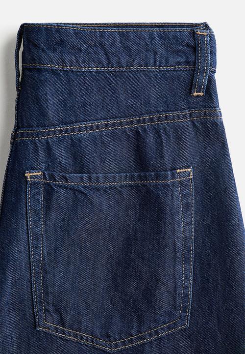 H&M - Wide high waist jeans - dark denim blue