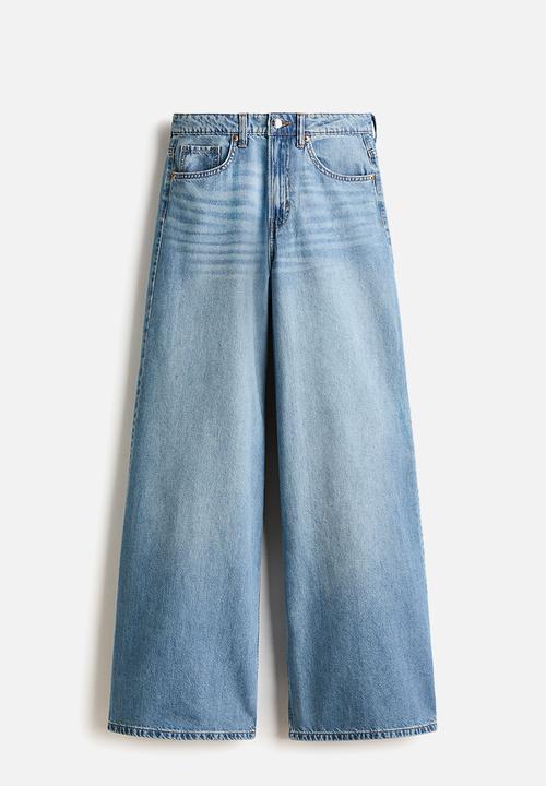 H&M - Wide high waist jeans - denim blue