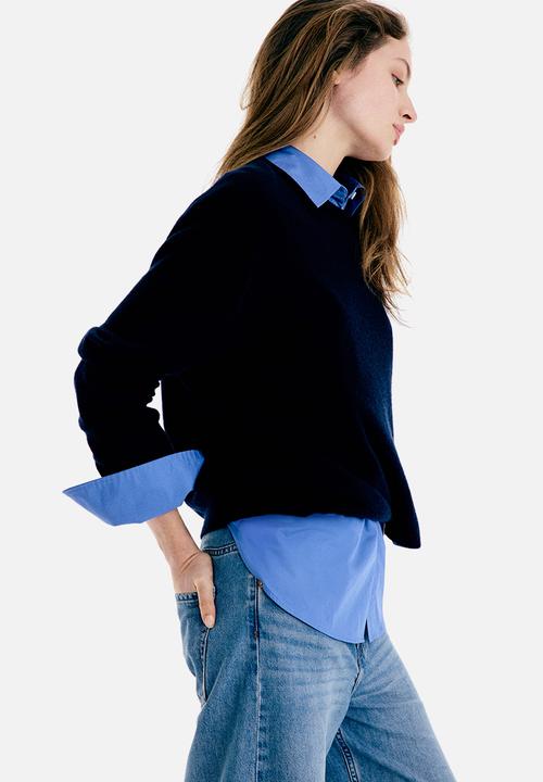H&M - Wide high waist jeans - denim blue