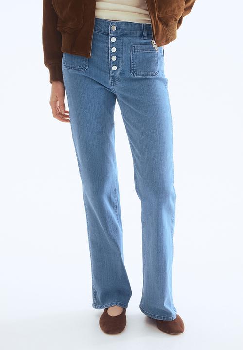 H&M - Flared leg high waist jeans - denim blue