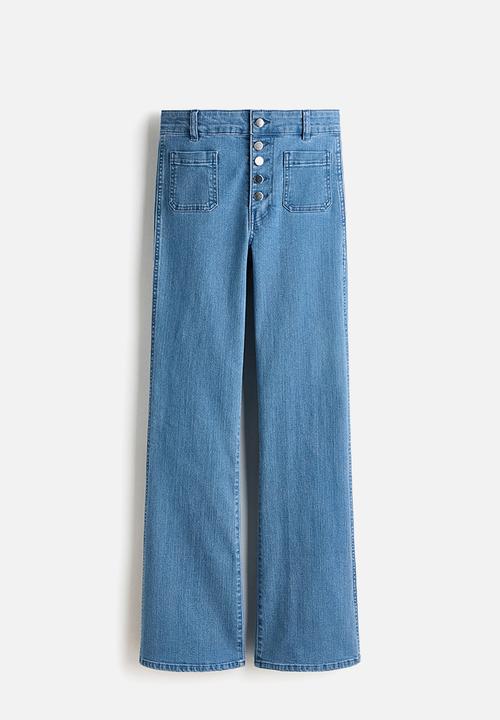 H&M - Flared leg high waist jeans - denim blue