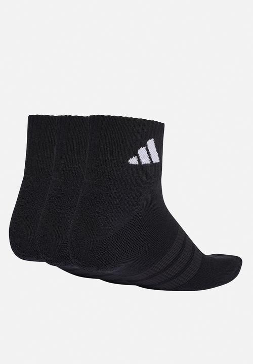 adidas Performance - Cushioned Sportswear Ankle Socks 3-Pack - Black/black/white