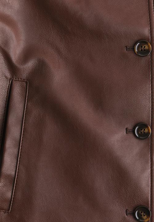 H&M - Coated jacket - dark brown