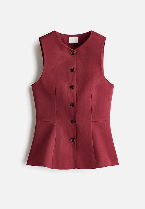 H&M - Peplum waistcoat - dark red