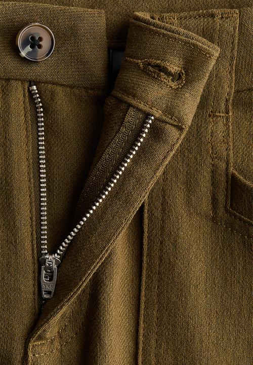 H&M - Wide twill trousers - khaki green