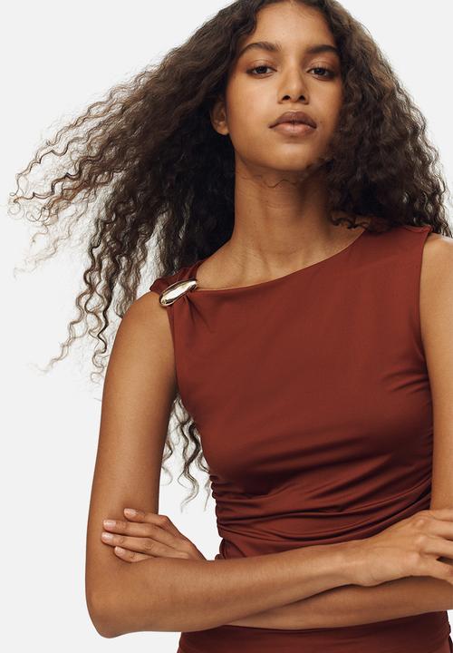 H&M - Draped top - rust red