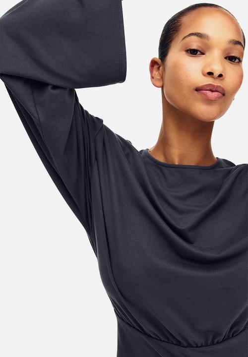 H&M - Gathered jersey top - dark grey