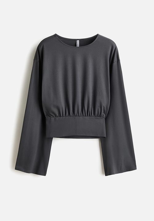 H&M - Gathered jersey top - dark grey