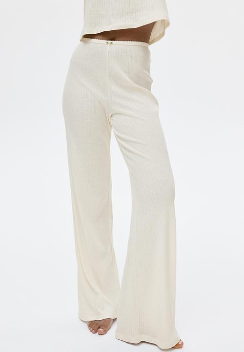 H&M - Ribbed jersey pyjamas - cream