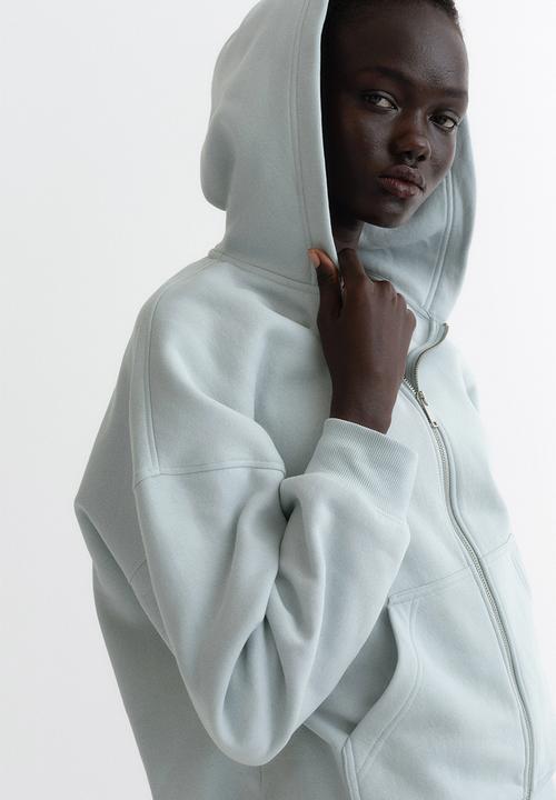 H&M - Zip-through hoodie - light blue