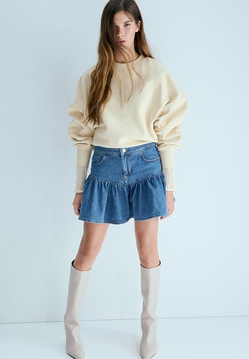 H&M - Flared denim skirt - denim blue