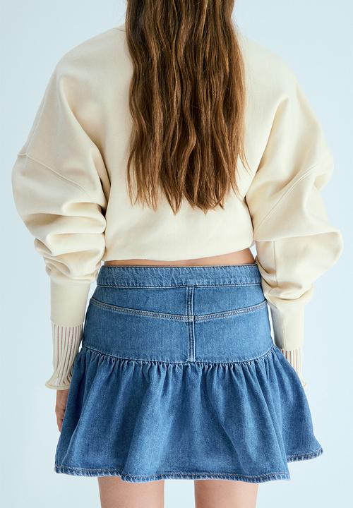 H&M - Flared denim skirt - denim blue
