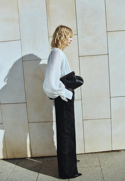 H&M - Crochet look-detail jeans - black
