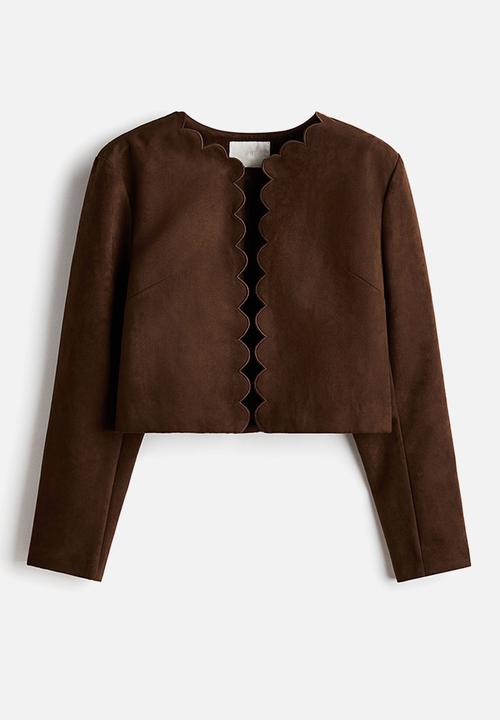 H&M - Scalloped-edge jacket - dark brown