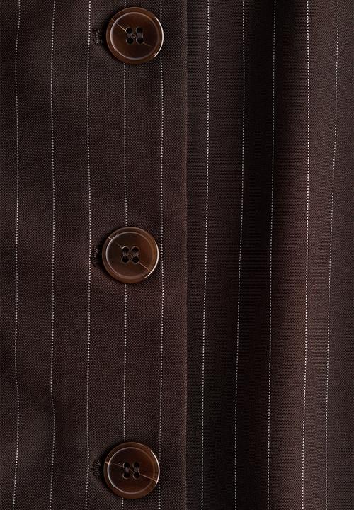H&M - Bandeau waistcoat - dark brown/pinstriped