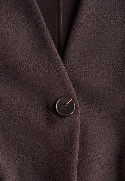 H&M - Collarless jersey blazer - dark brown
