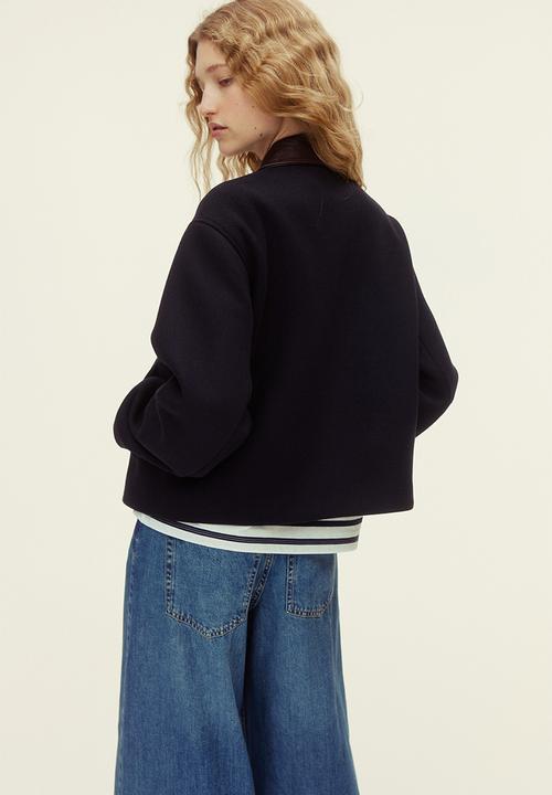 H&M - Wool-blend pea coat - navy blue