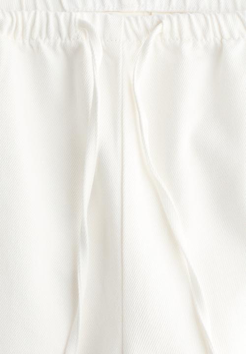 H&M - Denim drawstring trousers - white