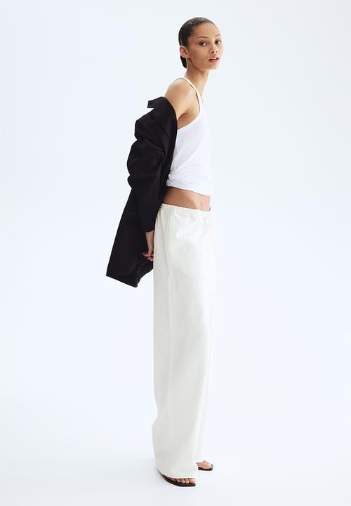 H&M - Denim drawstring trousers - white