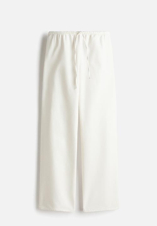 H&M - Denim drawstring trousers - white