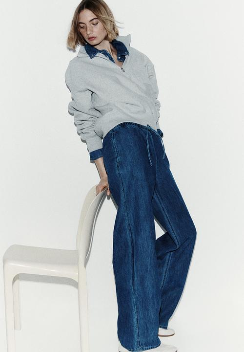 H&M - Denim drawstring trousers - denim blue