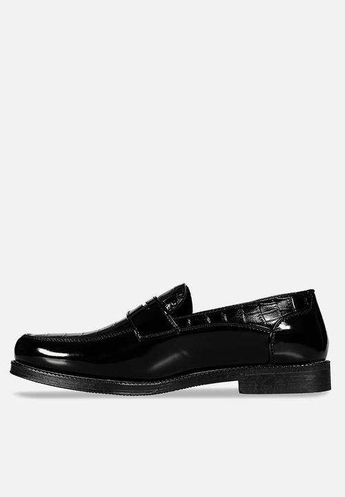 PC - Hi Shine & Croc vamp Slip on - Black