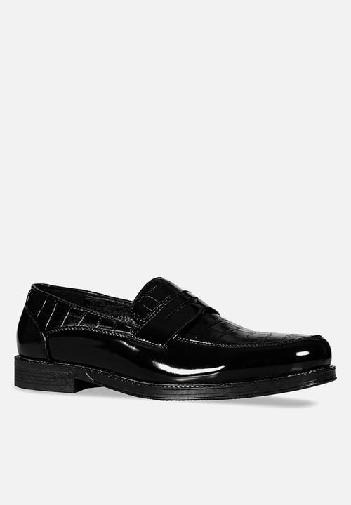 PC - Hi Shine & Croc vamp Slip on - Black
