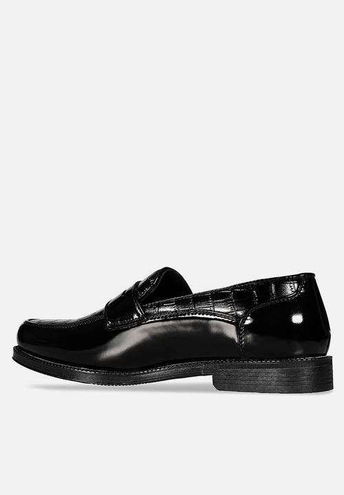 PC - Hi Shine & Croc vamp Slip on - Black