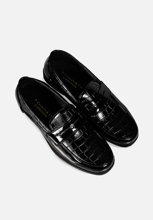 PC - Hi Shine & Croc vamp Slip on - Black