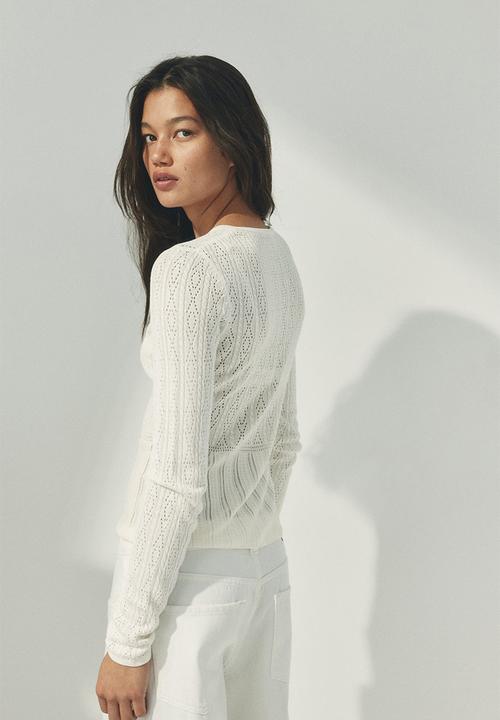 H&M - Pointelle-knit cardigan - white