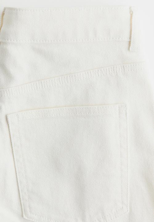 H&M - High-waisted denim shorts - cream