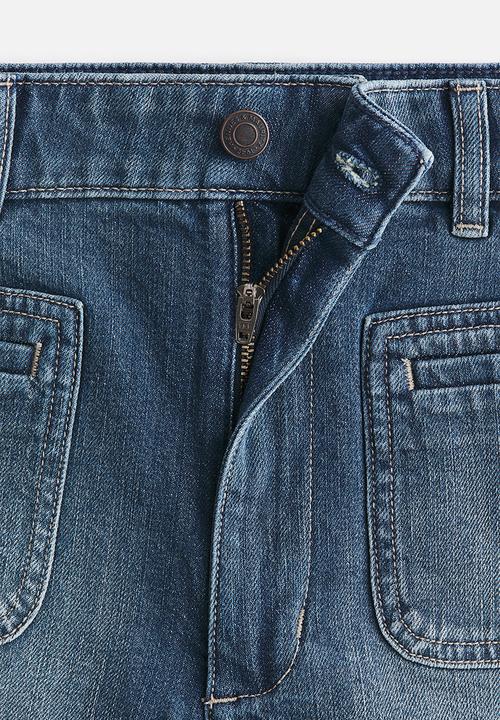 H&M - High-waisted denim shorts - denim blue