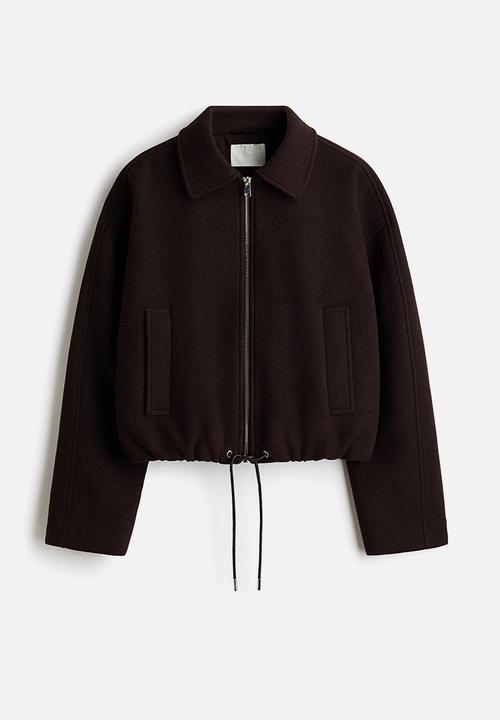 H&M - Short wool-blend jacket - dark brown
