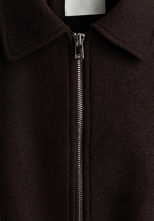 H&M - Short wool-blend jacket - dark brown