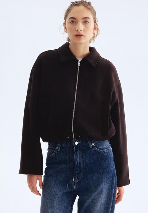 H&M - Short wool-blend jacket - dark brown