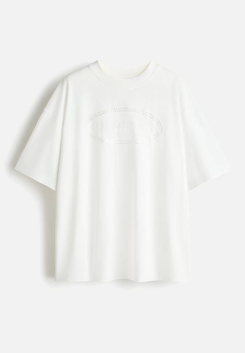 H&M - Oversized fit printed sports T-shirt - white