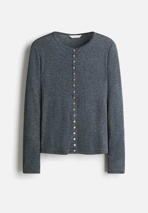 H&M - Sheer cardigan - dark grey marl