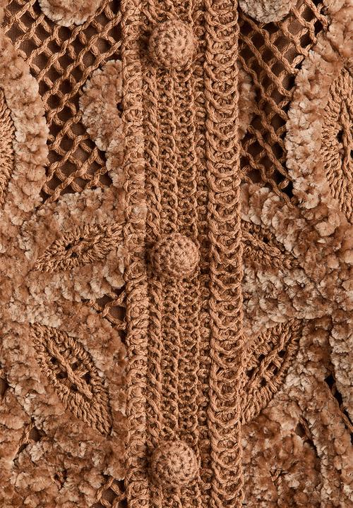 H&M - Cropped crochet-look top - dark beige