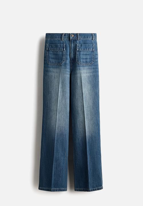 H&M - Straight high waist jeans - denim blue