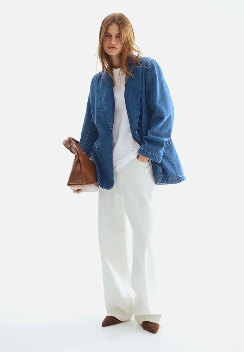H&M - Single-breasted denim blazer - denim blue