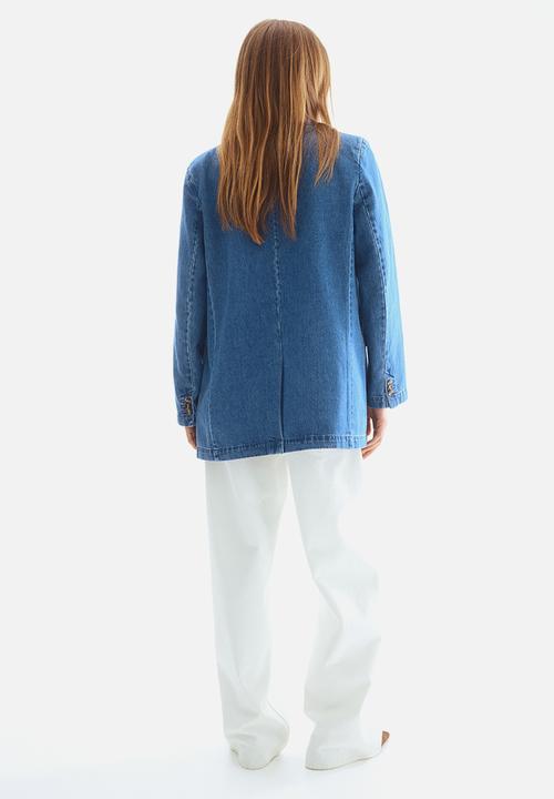 H&M - Single-breasted denim blazer - denim blue