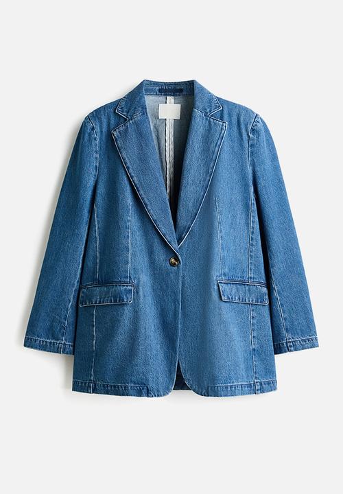 H&M - Single-breasted denim blazer - denim blue
